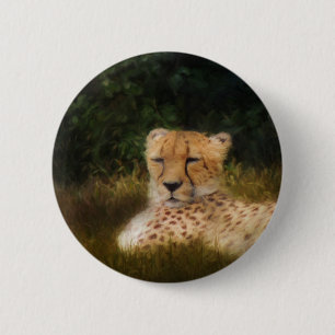 Reclining Cheetah at Fossil Rim Wildlife Centre 2 Inch Round Button