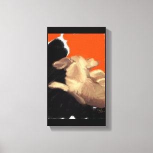 Reclining Elderly Chihuahua Thinking of Dinner Canvas Print