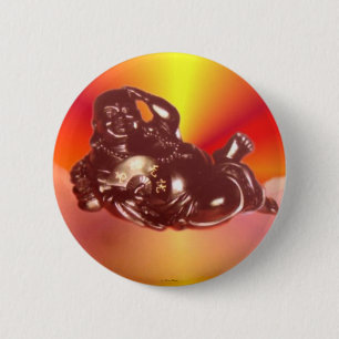 Reclining Laughing Buddha Button