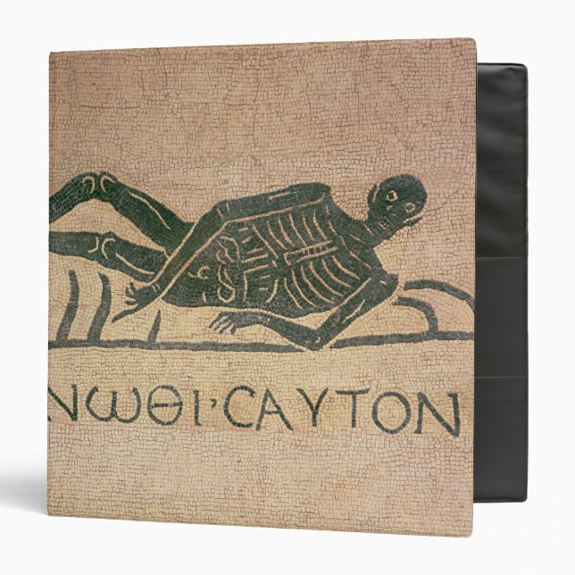 Reclining skeleton with the caption 'Know Binder (Front/Inside)