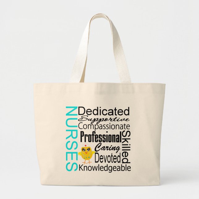 Recognize a Nurse:  Nurses Recognition Collage Large Tote Bag (Front)