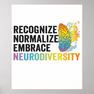 Recognize Normalize Embrace Neurodiversity ADHD Poster