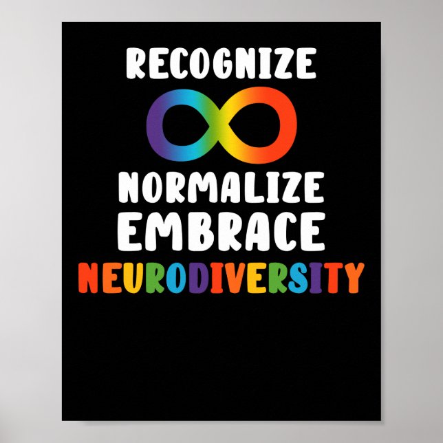 Recognize Normalize Embrace Neurodiversity Poster (Front)