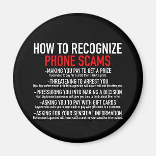 Recognize Phone Scams - Scam Prevention List Magnet