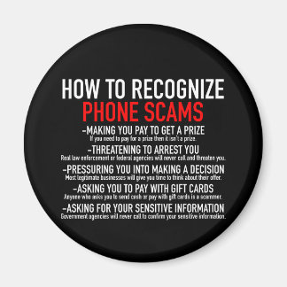 Recognize Phone Scams - Scam Prevention List Magnet