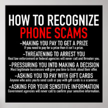 Recognize Phone Scams - Scam Prevention List