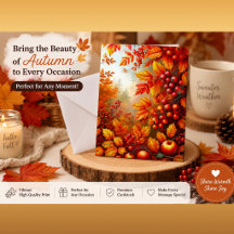 Récolte d'Automne Feuilles & Baies Invitation | Él