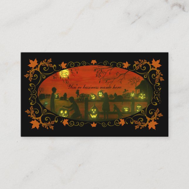 Récolte orientée de Halloween de cartes de visite (Devant)