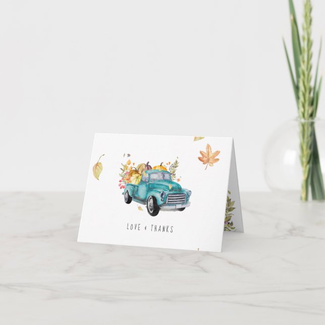 Récolte vintage | Merci Baby shower d'automne (Devant)