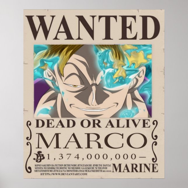 Recompensa Marco One Piece Poster (Front)