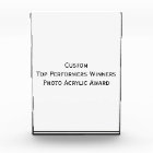 Récompense acrylique d'interprètes de photo