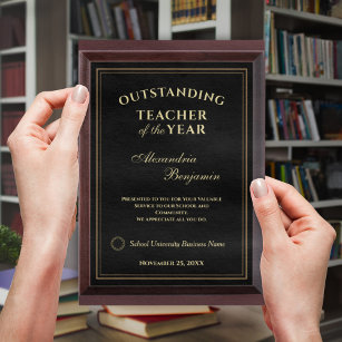 Récompense Enseignant hors pair de l'année Gold Personnaliser