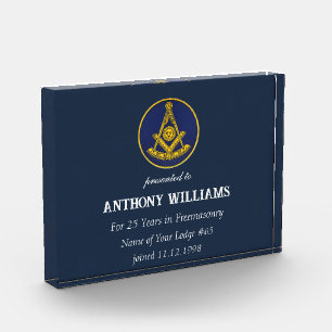 Récompense Maître passé Freemasoney Freemason Masonic Blue