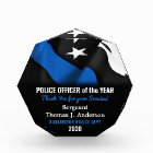 Officier De Police De L'Année Mince Ligne Bleue