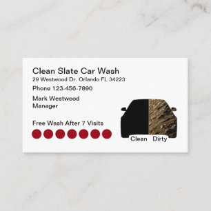 Récompenses de lavage de voiture sale propre Carte