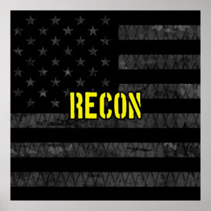 Recon Subdued American Flag Poster