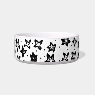 Reconstructed Floral Pattern - Achromatic Goth Bowl