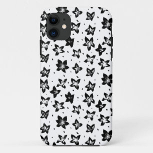 Reconstructed Floral Pattern - Achromatic Goth iPhone 11 Case