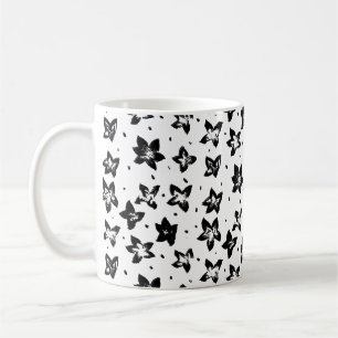 Reconstructed Floral Pattern - Achromatic Goth Coffee Mug