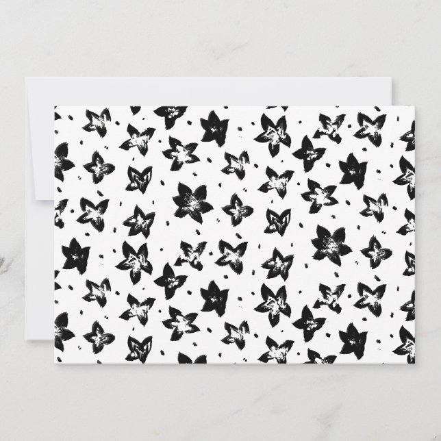 Reconstructed Floral Pattern - Achromatic Goth Holiday Card (Front)