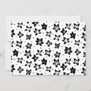 Reconstructed Floral Pattern - Achromatic Goth Holiday Card