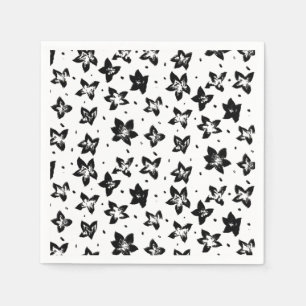 Reconstructed Floral Pattern - Achromatic Goth Napkin