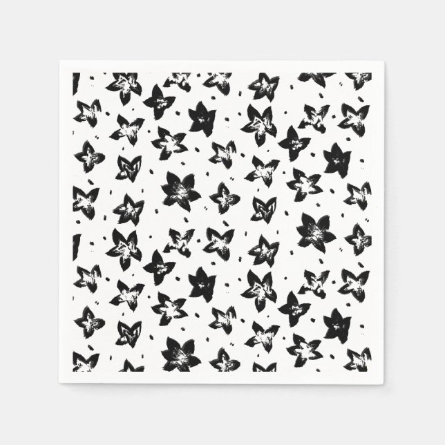 Reconstructed Floral Pattern - Achromatic Goth Napkin (Front)