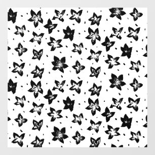 Reconstructed Floral Pattern - Achromatic Goth Window Cling