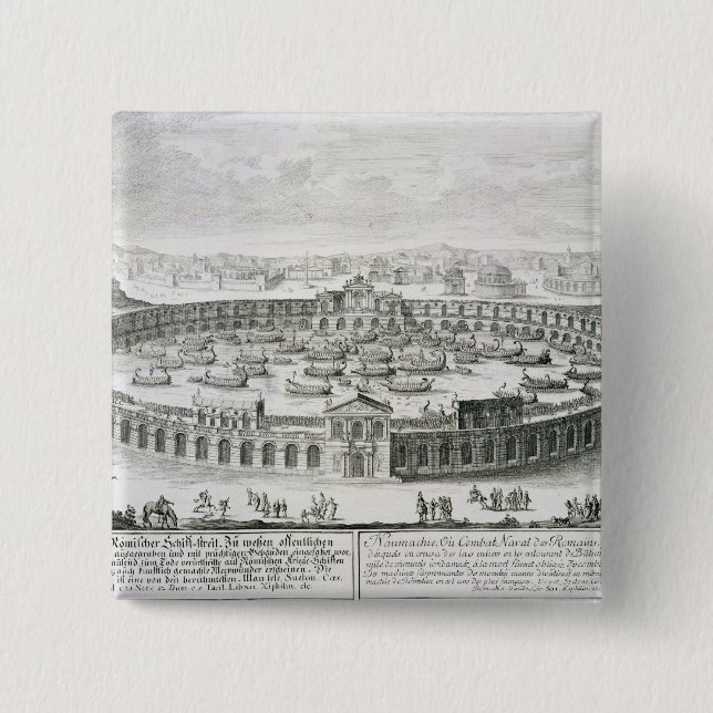 Reconstruction of a Roman Naval Battle, from 'Entw 2 Inch Square Button (Front)