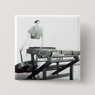 Reconstruction of Hargreaves's 'Spinning Jenny' 2 Inch Square Button