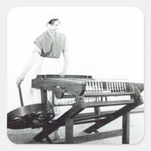 Reconstruction of Hargreaves's 'Spinning Jenny' Square Sticker