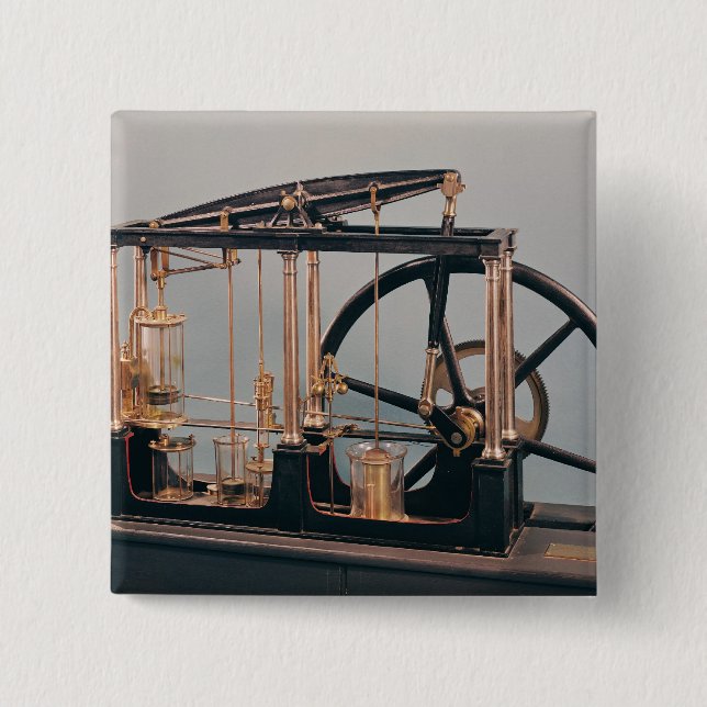 Reconstruction of James Watt's steam engine 2 Inch Square Button (Front)
