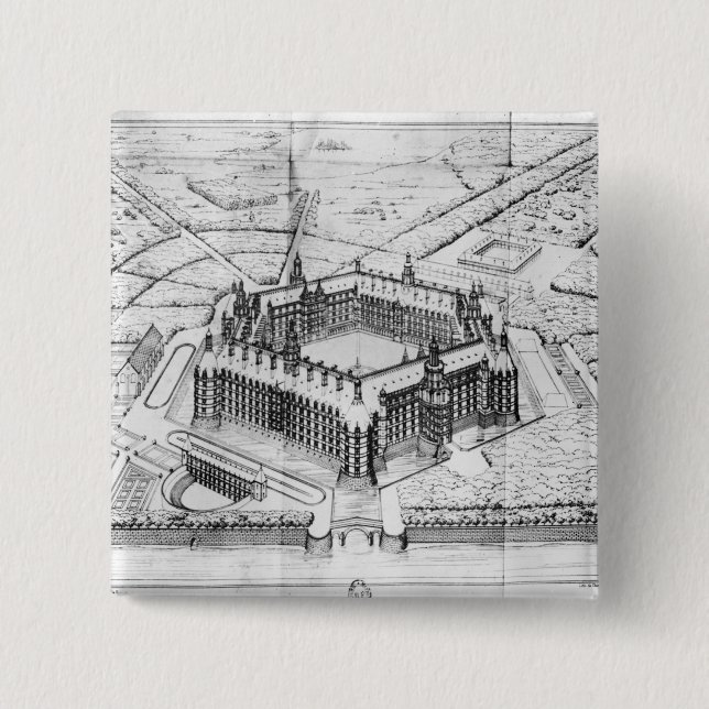 Reconstruction of Theleme Abbey 2 Inch Square Button (Front)