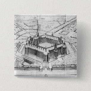 Reconstruction of Theleme Abbey 2 Inch Square Button