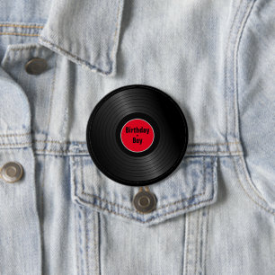 Record  3 inch round button