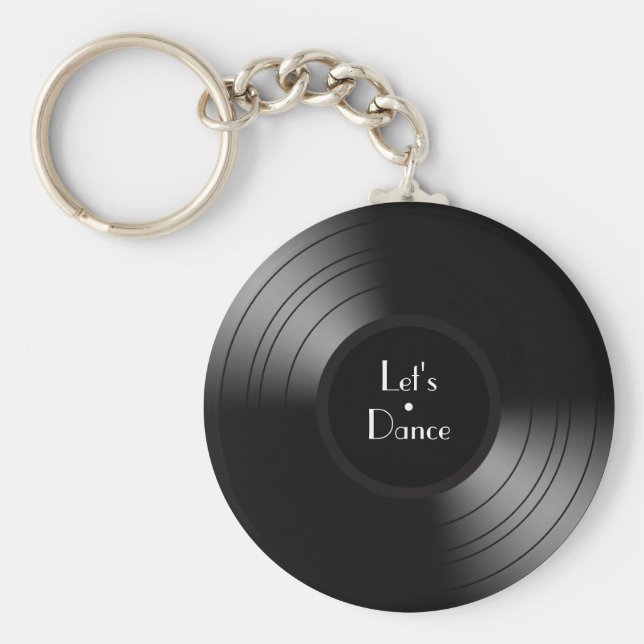 Record Album Let's Dance Novelty Keychain (Front)
