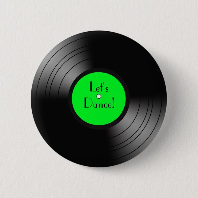 Record Album Let's Dance Novelty Party Favours 2 Inch Round Button (Front)