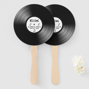 Record Album Music Theme  Hand Fan