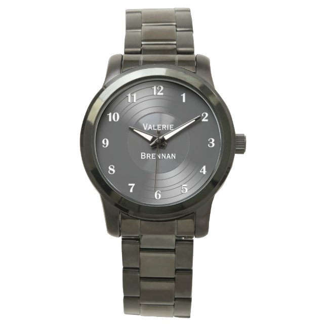 Record Album Personalized  with white numbers Watch (Front)