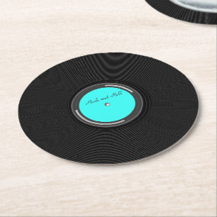 Record Album Round Paper Coaster