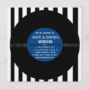 Record de vinyle rétro  Invitation au mariage mode