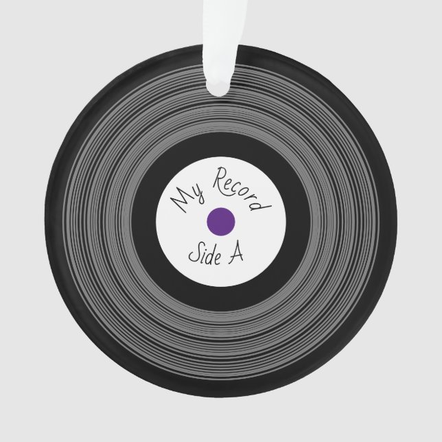 Record Design Banner Ornament (Front)