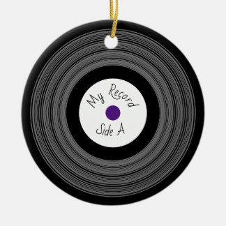 Record Design Banner Ornament