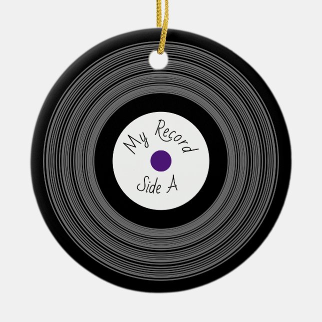 Record Design Banner Ornament (Front)