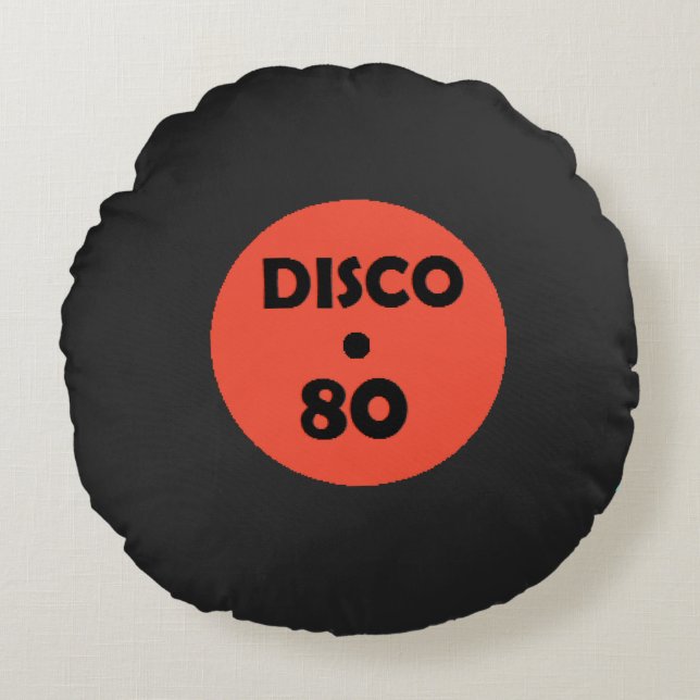 Record Plate Round Pillow Disco Music Party (Front)