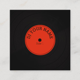 Record plate vinyl musical cover square business card