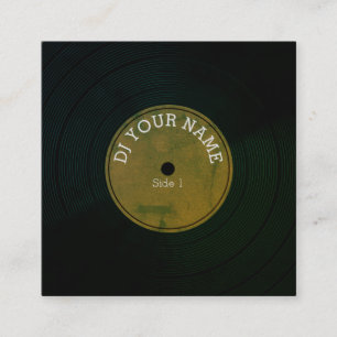 Record plate vinyl musical cover square business card