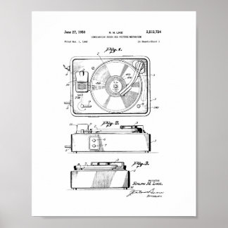 Record Player Patent Poster