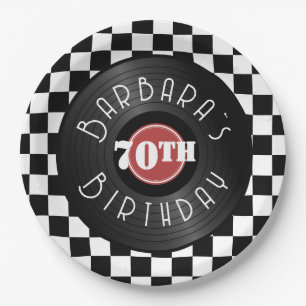 Record Player Rock N Roll Themed Birthday Party Paper Plate