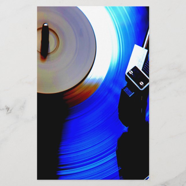 Record Playing Music Lover Stationery (Front)